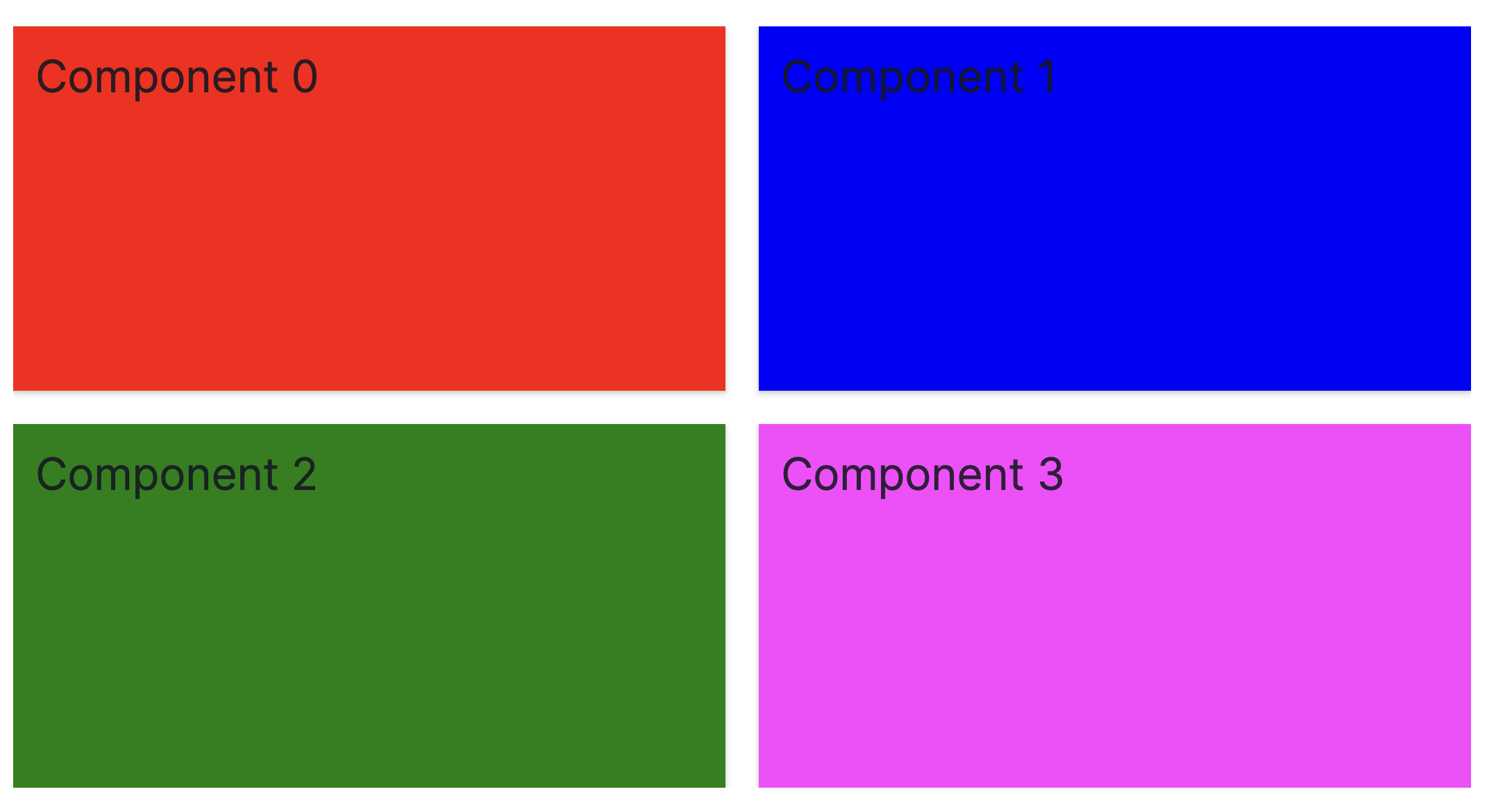 two rows where each row is two components