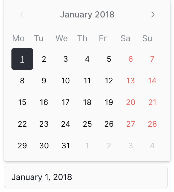Date Range Picker selector