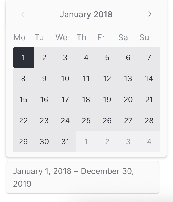 Date Picker selector